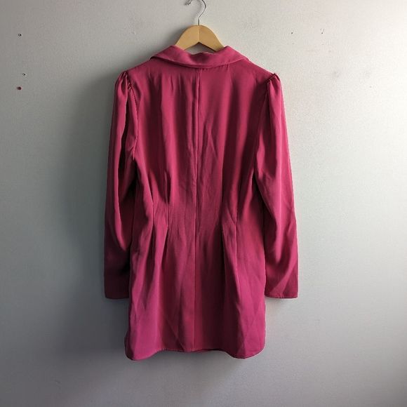 NWT Lovers + Friends magenta barbie pink plunge neck City Blazer mini dress - Picture 4 of 5